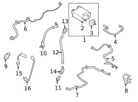 Evaporative System for 2014 Lincoln MKZ #0