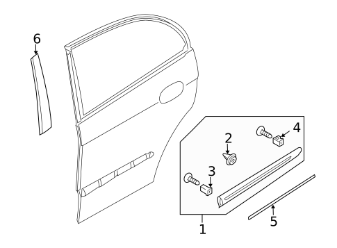 Exterior Trim - Rear Door for 2004 Suzuki Verona #0