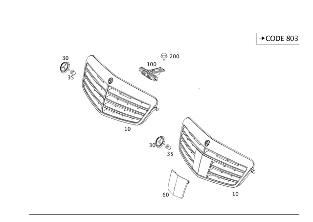 2128800983 - Detachable Parts: Radiator Shell for Mercedes-Benz: E250, E350, E400, E550, E63 AMG, E63 AMG S Image image