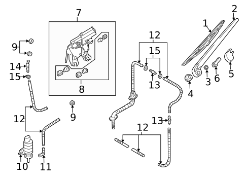 Rear Wiper Components for 2009 Audi Q7 #0