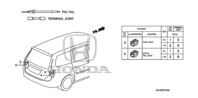 Electrical Connectors (RR.) (-'07) for 2007 Honda Odyssey #0