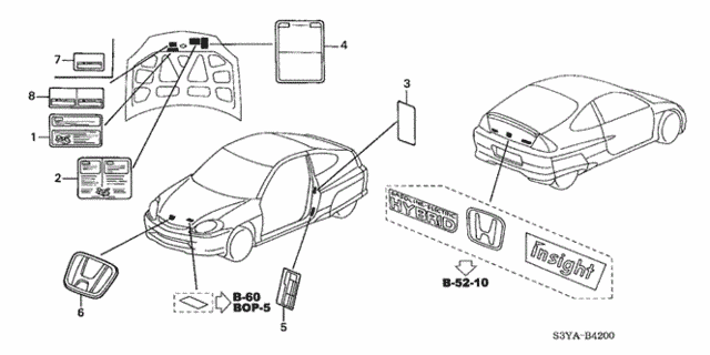 Emblems - Caution Labels for 2005 Honda Insight #0