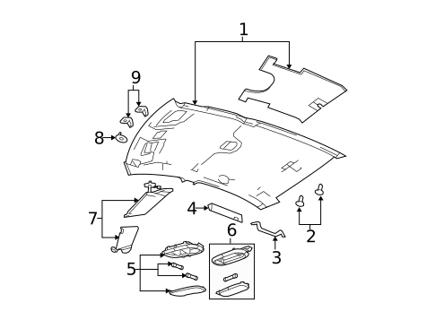 Interior Trim - Roof for 2014 Dodge Avenger #0