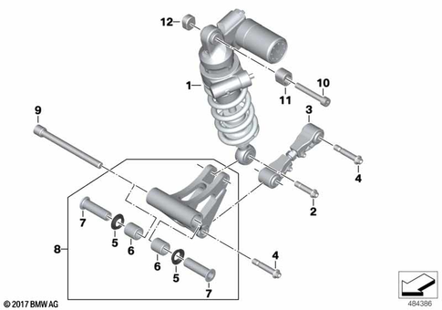 Spring Strut, Mounted Parts for 2018 BMW-Motorrad HP4Race #0