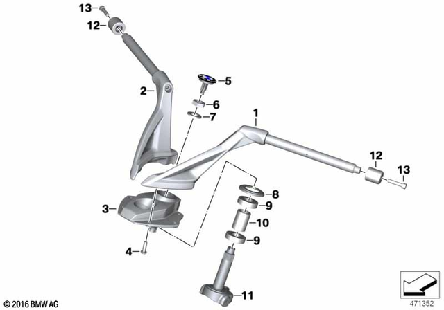 32718560667 - Steering: Handlebar, Left -  for BMW-Motorrad Image