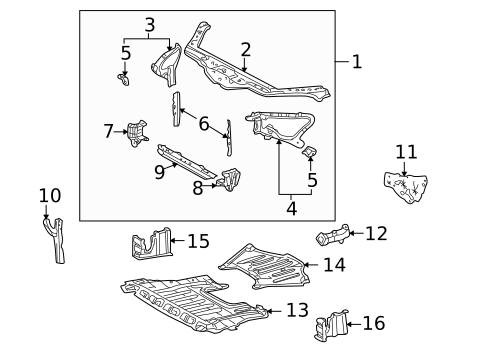 Radiator Support for 2009 Lexus SC430 #0