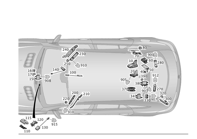 222905640764 - Electrical System: Antenna for Mercedes-Benz Image image