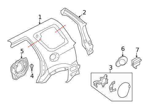Quarter Panel & Components for 2011 Mercury Mariner #0