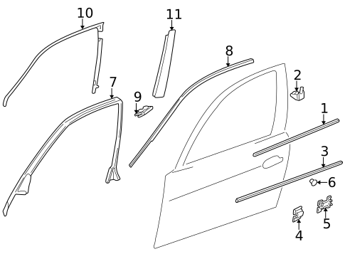 Exterior Trim - Front Door for 1997 BMW 750iL #0
