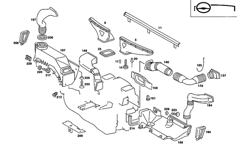 Air Ducting for 1988 Mercedes-Benz 560SEL #2