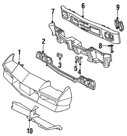 Bumper & Components - Front for 1988 Chevrolet Camaro #0