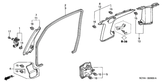 Pillar Garnish for 2005 Honda Element #0