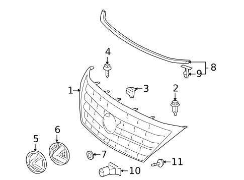 Grille & Components for 2008 Lexus LX570 #0