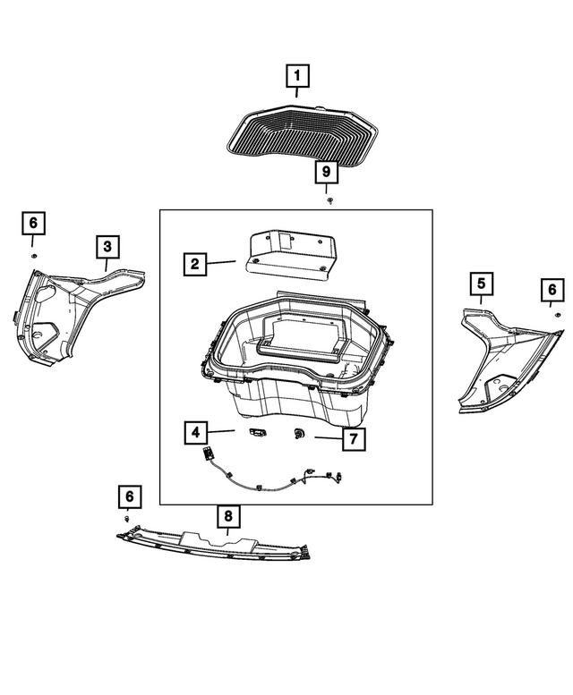7UP28TX7AB - Interior Trim: Frunk Mat for Jeep: Cherokee, Wagoneer S Image