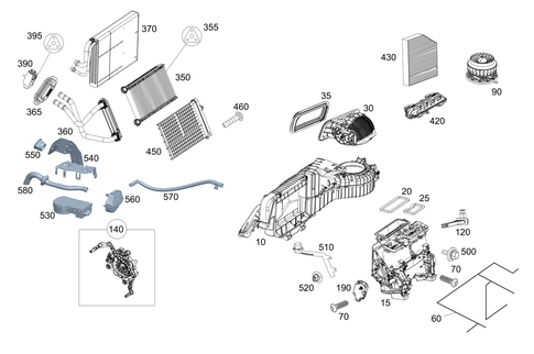 Heater and Evaporator Housing with Blower and Wiring Harness for 2021 Mercedes-Benz AMG GT 63 #0