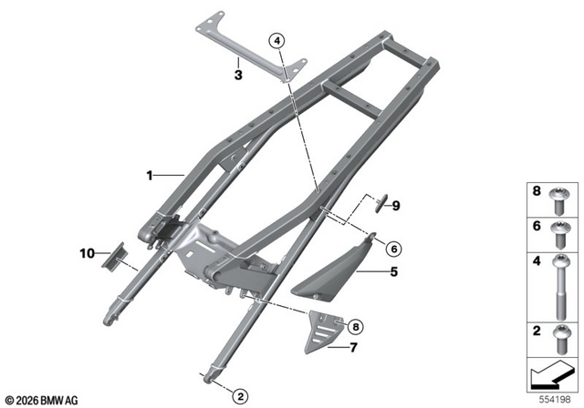 46515B32720 - Frame and Mounting Parts: Rear Frame -  for BMW-Motorrad Image