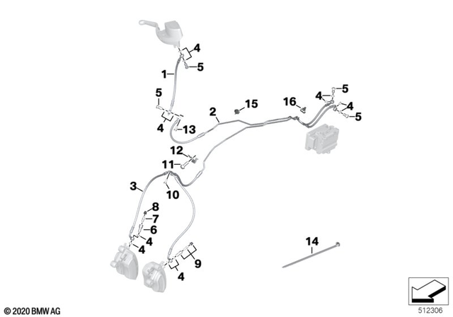 34327914355 - : Brake Line Front for BMW-Motorrad Image