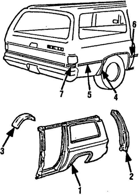Quarter Panel for 1988 GMC V1500 Suburban #0