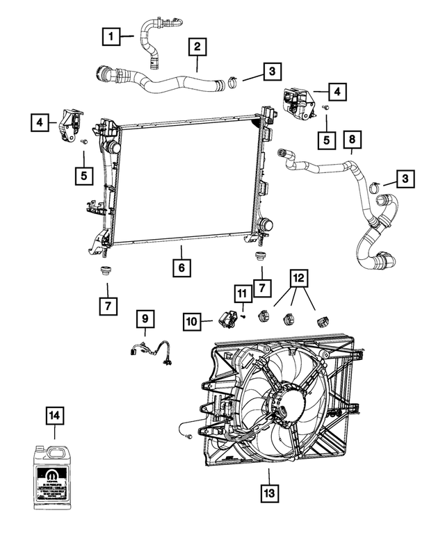 68116241AA - Cooling: Retaining Clip for Mopar Image
