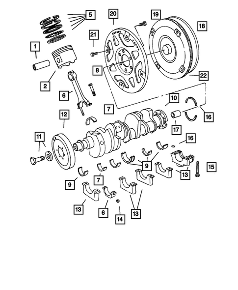 Crankshaft, Pistion and Torque Converter for 2003 Dodge Dakota #0