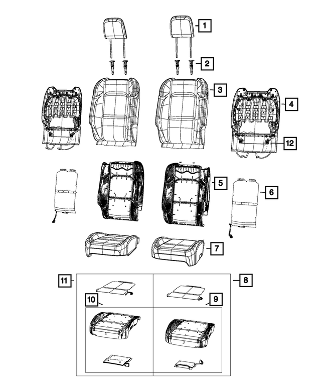 6PW86LA3AF - : Front Seat Cushion Cover, Left for Mopar Image
