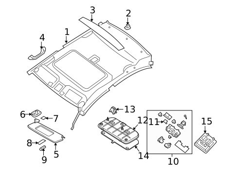 Interior Trim - Roof for 2010 Nissan Sentra #0