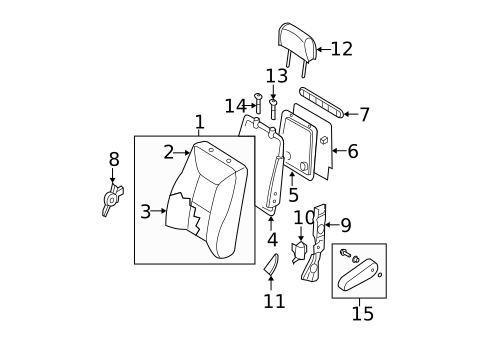 Rear Seat Components for 2007 Nissan Quest #1