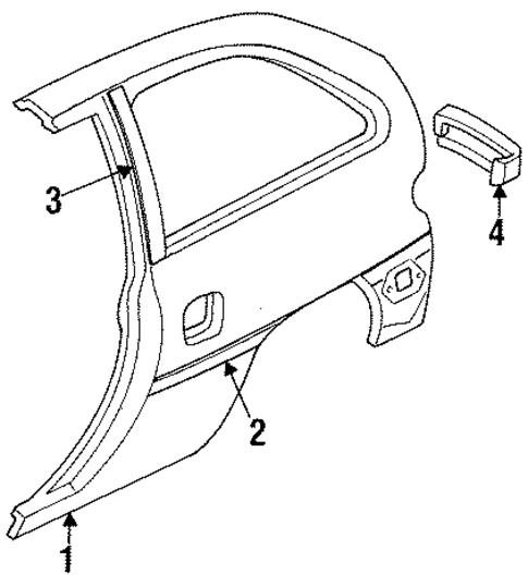 Quarter Panel & Components for 1997 Ford Aspire #0