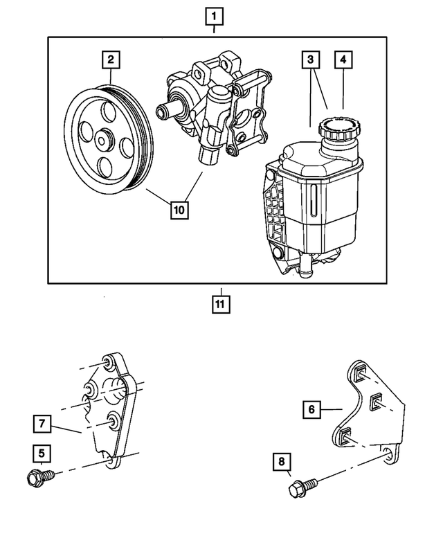 68044144AC - Steering: Power Steering With Pulley Pump Assembly for Mopar Image image