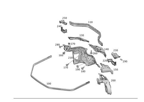 Engine Compartment Partition Wall, Wheel Well Detachable Parts for 2018 Mercedes-Benz GLS450 #0