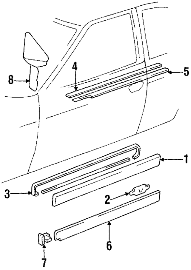 895853515GRU - Body: Body Side Molding for Audi Image