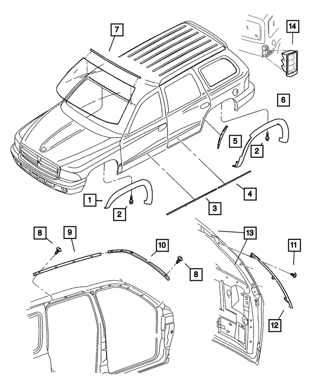 5GG07MS4AA - Exterior Ornamentation: Wheel Opening Flare Molding, Left for Mopar Image image