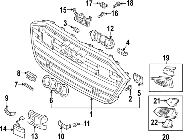 4K8853651ARN4 - Body: Center Grille for Audi Image