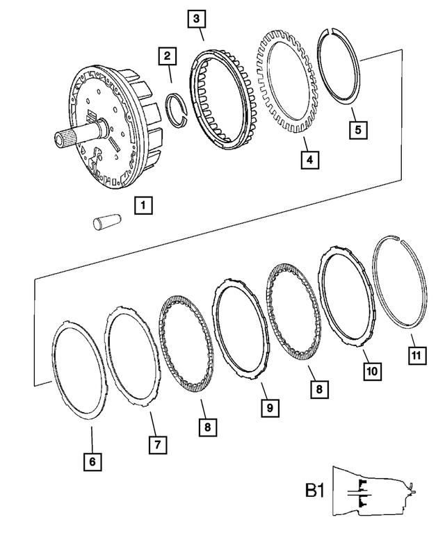 « 52108023AA – Automatic Transmission 5 Speed [DGJ/DJU] : Rappel De Piston Ressort pour Mopar Image »