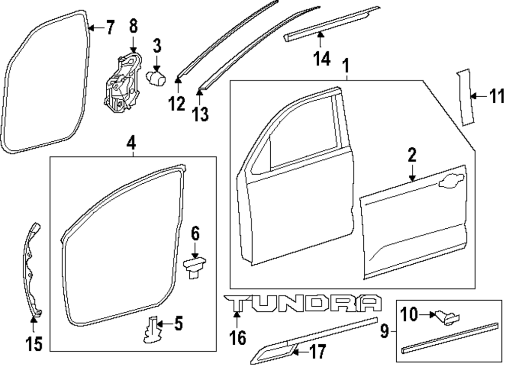 2022-2025 Toyota Front Weather-Strip 67866-0C040 | Toyota Parts