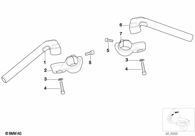 32712332159 - Steering: Left Handle-Bar -  for BMW-Motorrad Image