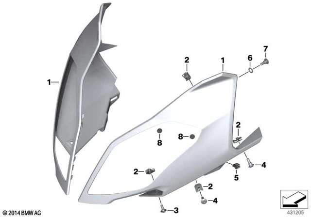 46638549011 - Frame and Mounting Parts: Trim Upper Section, Left - Rohteil/blank for BMW-Motorrad Image