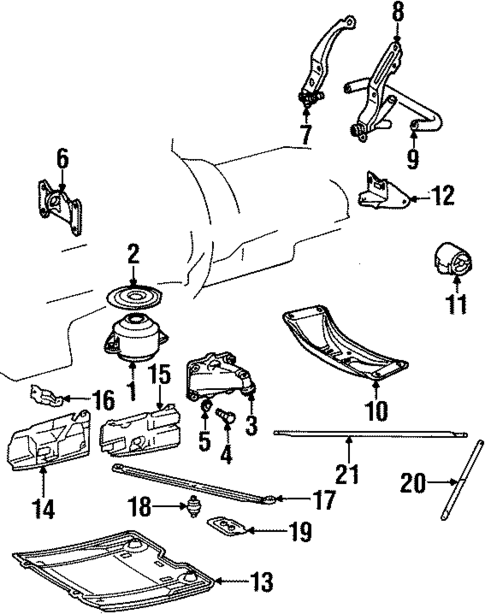Engine & Trans Mounting for 1993 Mercedes-Benz 600SL #0
