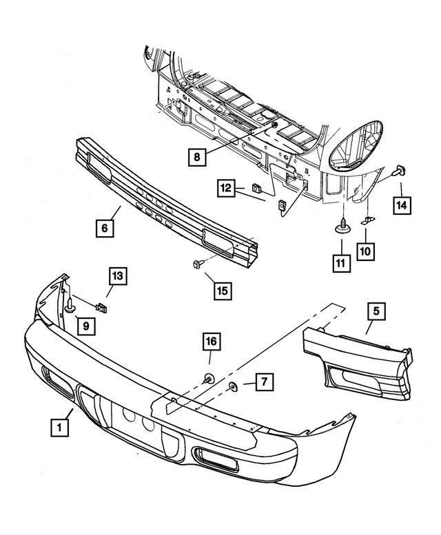5102080AA - Frames and Bumpers: Rear Fascia for Mopar Image
