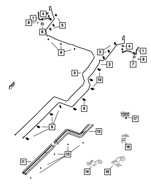 Hydraulic Control Unit, Brake Tubes and Hoses for 2014 Jeep Cherokee #0