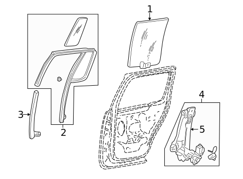 Glass - Rear Door for 2003 Lincoln Aviator #0