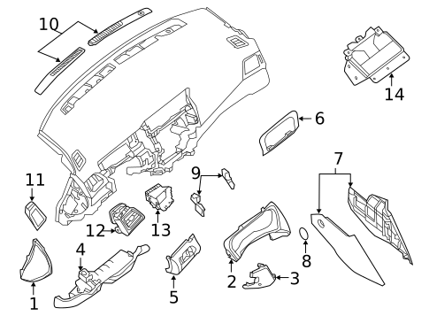 Instrument Panel Components for 2013 Nissan Sentra #0