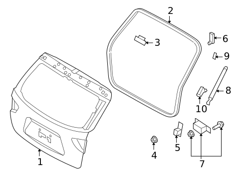 Gate & Hardware for 2009 Hyundai Veracruz #0