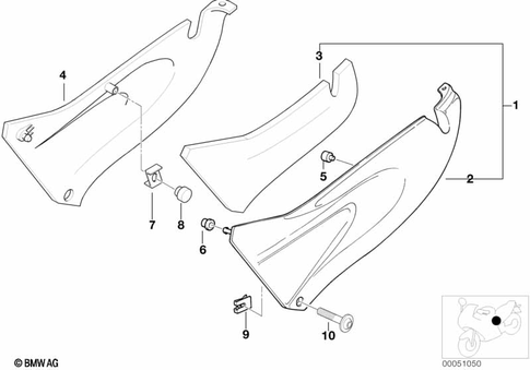 Motorcycle Trim Section, Windshield for 1997 BMW-Motorrad F 650 ST #5