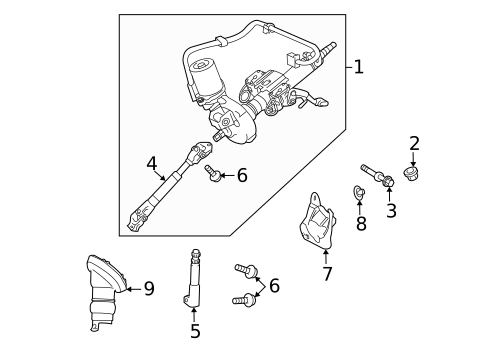 Steering Column Assembly for 2011 Toyota Prius #0