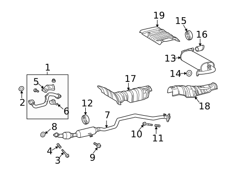 Exhaust Components for 2009 Toyota Matrix #1