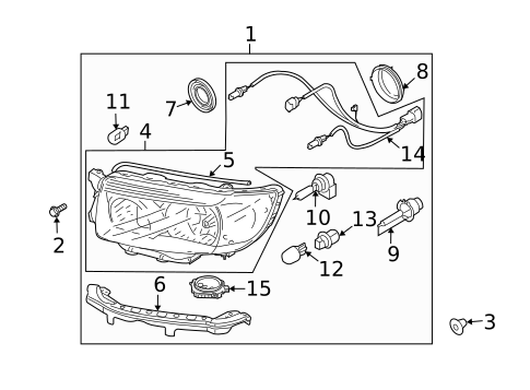 Headlamp Components for 2007 Subaru Forester #0