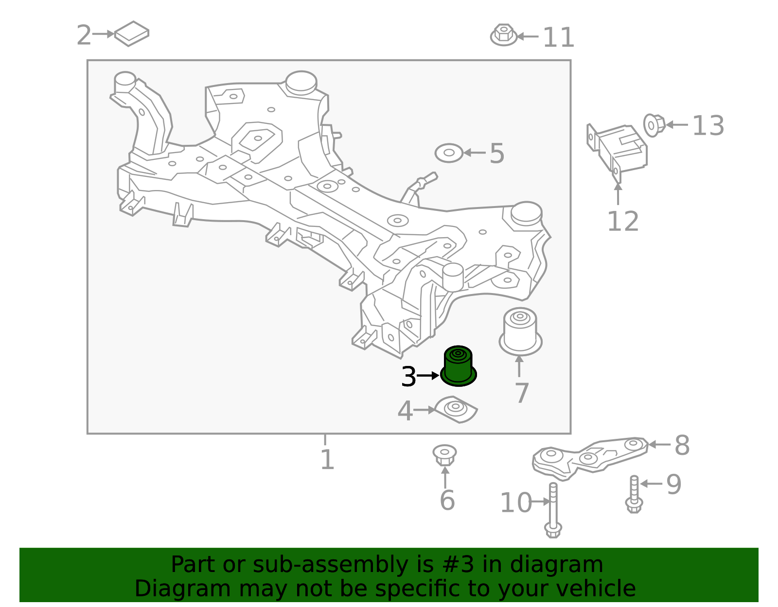 62485-A9100 - Suspension Cross-Member Insulator 2015-2022 Kia | Kia ...