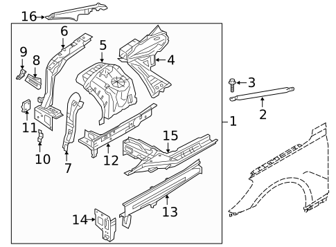 Structural Components & Rails for 2017 Genesis G90 #0