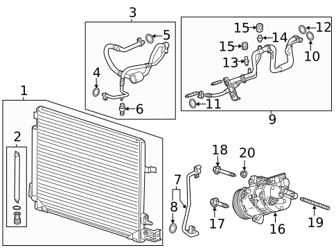 Condenser, Compressor & Lines for 2022 Cadillac XT4 #3